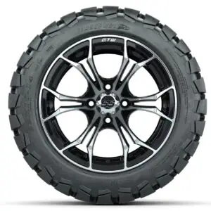 GTW Spyder Machined/Black 14 in Wheels with 22x10-14 GTW Timberwolf All-Terrain Tires – Full Set - Image 2