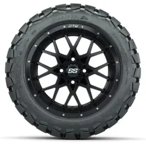 Set of (4) 14 in GTW Vortex Wheels with 22x10-14 GTW Timberwolf All-Terrain Tires - Image 2