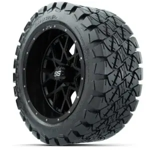 Set of (4) 14 in GTW Vortex Wheels with 22x10-14 GTW Timberwolf All-Terrain Tires - Image 3