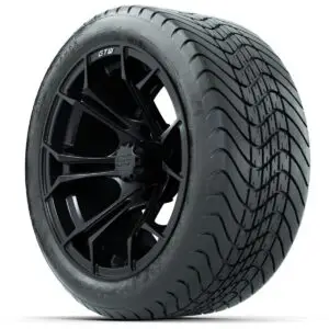 GTW Spyder Matte Black 14 in Wheels with 225/30-14 Mamba Street Tires – Full Set - Image 2
