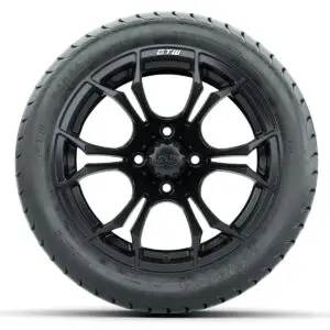 GTW Spyder Matte Black 14 in Wheels with 225/30-14 Mamba Street Tires – Full Set - Image 3