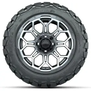 Set of (4) 14 in GTW Bravo Wheels with 22x10-14 GTW Timberwolf All-Terrain Tires - Image 3