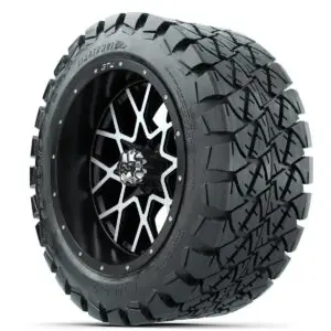 Set of (4) 14 in GTW Vortex Wheels with 22x10-14 GTW Timberwolf All-Terrain Tires - Image 2