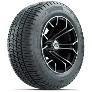 GTW Spyder Machined/Black 12 in Wheels with 215/50-R12 Fusion S/R Street Tires – Full Set - Image 3