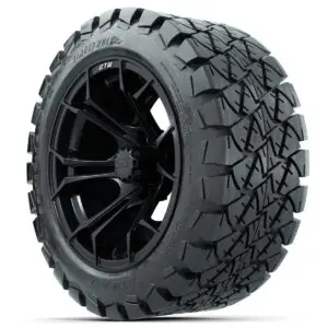 GTW Spyder Matte Black 14 in Wheels with 22x10-14 GTW Timberwolf All-Terrain Tires – Full Set - Image 3
