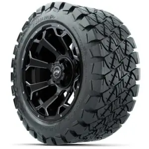 Set of (4) 14 in GTW Raven Wheels with 22x10-14 GTW Timberwolf All-Terrain Tires - Image 2