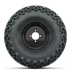 Set of (4) 10 in Black Steel Offset Wheels with 22x11-10 Predator All Terrain Tires - Image 2