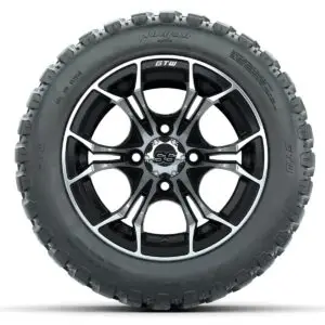 GTW Spyder Machined/Black 12 in Wheels with 20x10-R12 GTW Nomad All-Terrain Tires – Full Set - Image 2