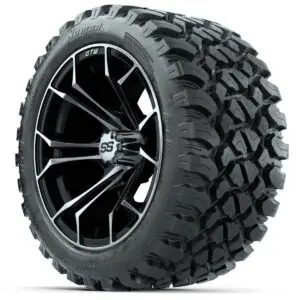 GTW Spyder Machined/Black 14 in Wheels with 23x10-14 GTW Nomad All-Terrain Tires – Full Set - Image 3