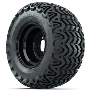 Set of (4) 10 in Black Steel Offset Wheels with 20x10-10 Predator All Terrain Tires - Image 2