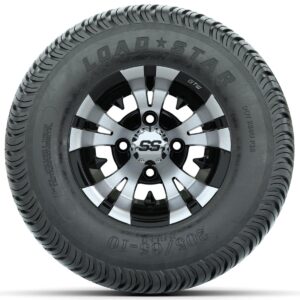 Set of (4) 10 in GTW Vampire Wheels with 205/65-10 Kenda Load Star Tires - Image 2