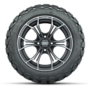 GTW Spyder Matte Grey 14 in Wheels with 22x10-14 GTW Timberwolf All-Terrain Tires – Full Set - Image 2