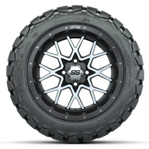 Set of (4) 14 in GTW Vortex Wheels with 22x10-14 GTW Timberwolf All-Terrain Tires - Image 2
