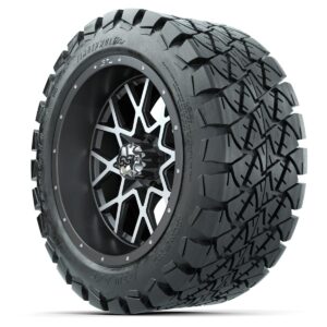 Set of (4) 14 in GTW Vortex Wheels with 22x10-14 GTW Timberwolf All-Terrain Tires - Image 3