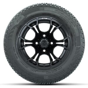 GTW Spyder Matte Black 12 in Wheels with 215/50-R12 Fusion S/R Street Tires – Full Set - Image 3