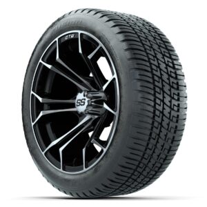 GTW Spyder Machined/Black 14 in Wheels with 205/30-14 Fusion Street Tires – Full Set - Image 2