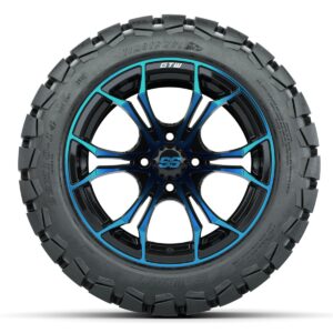 GTW Spyder Blue/Black 14 in Wheels with 22x10-14 GTW Timberwolf All-Terrain Tires – Full Set - Image 2