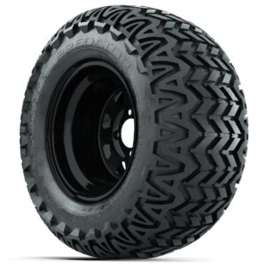 Set of (4) 12 in Black Steel Wheels with 23x10.5-12 GTW Predator All-Terrain Tires - Image 3