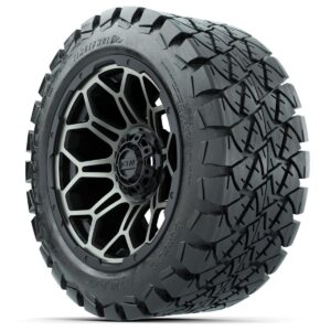 Set of (4) 14 in GTW Bravo Wheels with 22x10-14 GTW Timberwolf All-Terrain Tires - Image 3