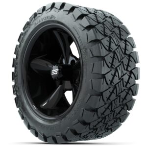 Set of (4) 14 in GTW Godfather Wheels with 22x10-14 GTW Timberwolf All-Terrain Tires - Image 3