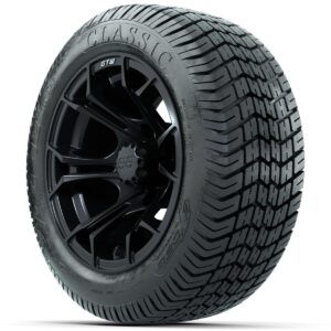 GTW Spyder Matte Black 12 in Wheels with 215/40-12 Excel Classic Street Tires – Full Set - Image 2