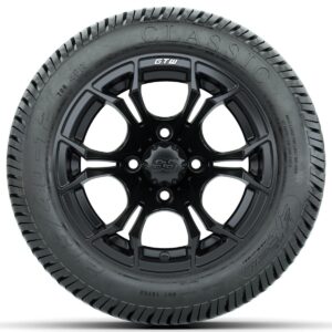 GTW Spyder Matte Black 12 in Wheels with 215/40-12 Excel Classic Street Tires – Full Set - Image 3