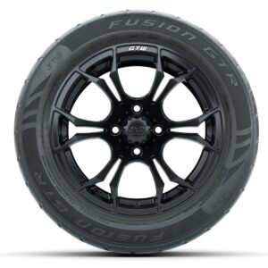 GTW Spyder Matte Black 14 in Wheels with 255/45-R14 Fusion GTR Street Tires – Full Set - Image 3