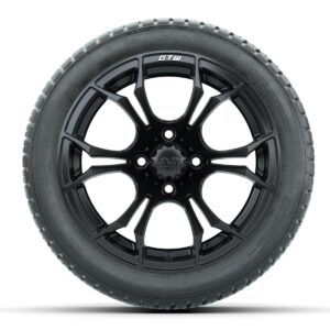 GTW Spyder Matte Black 14 in Wheels with 205/30-14 Fusion Street Tires – Full Set - Image 3