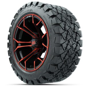GTW Spyder Red/Black 14 in Wheels with 22x10-14 GTW Timberwolf All-Terrain Tires – Full Set - Image 2
