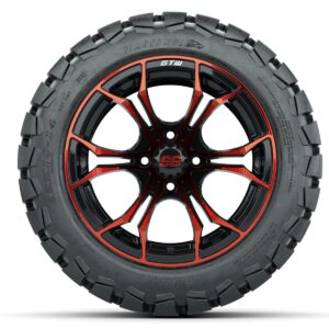 GTW Spyder Red/Black 14 in Wheels with 22x10-14 GTW Timberwolf All-Terrain Tires – Full Set - Image 3