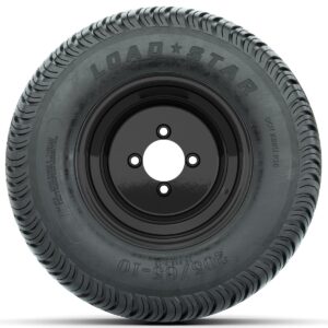 Set of (4) 10 in Matte Black Steel Offset Wheels with 205/65-10 Kenda Load Star Street Tires - Image 2