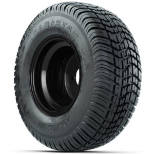 Set of (4) 10 in Matte Black Steel Offset Wheels with 205/65-10 Kenda Load Star Street Tires - Image 3