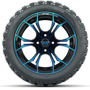 GTW Spyder Blue/Black 14 in Wheels with 23x10-14 GTW Nomad All-Terrain Tires – Full Set - Image 2