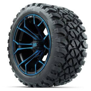 GTW Spyder Blue/Black 14 in Wheels with 23x10-14 GTW Nomad All-Terrain Tires – Full Set - Image 3