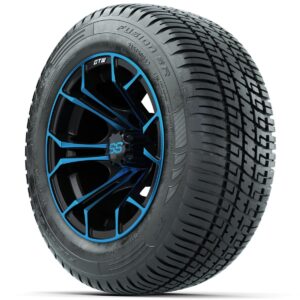 GTW Spyder Blue/Black 12 in Wheels with 215/50-R12 Fusion S/R Street Tires – Full Set - Image 3
