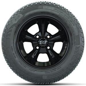 Set of (4) 12 in GTW Godfather Wheels with 215/50-R12 Fusion S/R Street Tires - Image 2