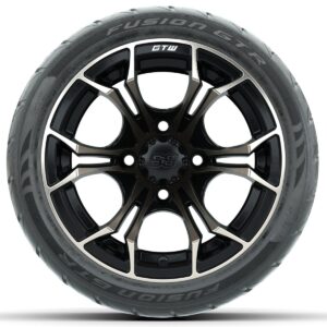 Set of (4) 12 in GTW Spyder Wheels with 215/40-R12 Fusion GTR Street Tires - Image 2