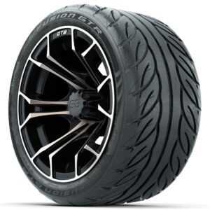 Set of (4) 12 in GTW Spyder Wheels with 215/40-R12 Fusion GTR Street Tires - Image 3
