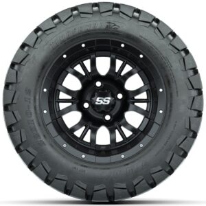 Set of (4) 12 in GTW Diesel Wheels with 22x10-12 GTW Timberwolf All-Terrain Tires - Image 3