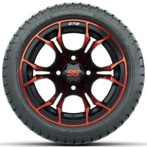 GTW Spyder Red/Black 12 in Wheels with 215/35-12 GTW Mamba Street Tires – Full Set - Image 2