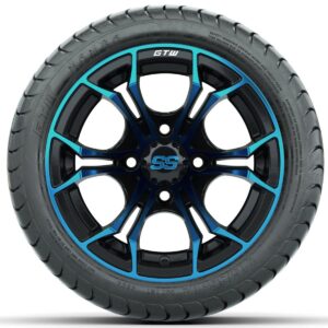 GTW Spyder Blue/Black 12 in Wheels with 215/35-12 GTW Mamba Street Tires – Full Set - Image 2
