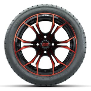 GTW Spyder Red/Black 14 in Wheels with 225/30-14 Mamba Street Tires – Full Set - Image 3