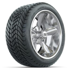 Set of (4) 14 in GTW Godfather Wheels with 225/30-14 Mamba Street Tires - Image 2