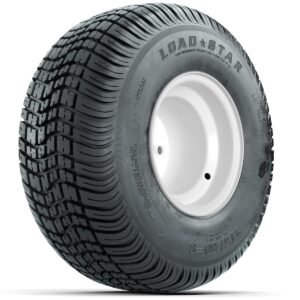 Set of (4) 8 in White Steel Wheels with 18 in Kenda Load Star Tires - Image 2