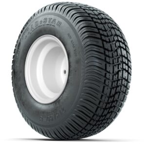 Set of (4) 8 in White Steel Wheels with 18 in Kenda Load Star Tires - Image 3