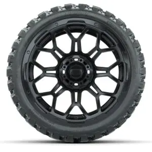 Set of (4) 15″ GTW Bravo Matte Black Wheels with 23x10-R15 Nomad All-Terrain Tires - Image 2