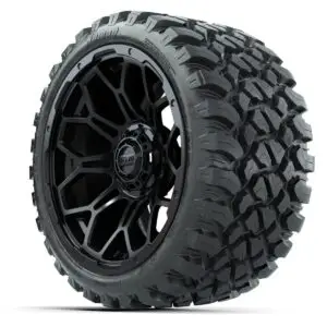 Set of (4) 15″ GTW Bravo Matte Black Wheels with 23x10-R15 Nomad All-Terrain Tires - Image 3