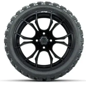 GTW Spyder Matte Black 15 in Wheels with 23x10-R15 Nomad All-Terrain Tires – Full Set - Image 3
