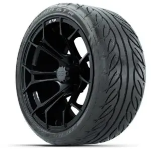 GTW Spyder Matte Black 15 in Wheels with 215/40-R15 Fusion GTR Street Tires – Full Set - Image 2