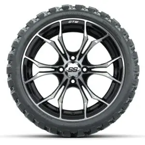 GTW Spyder Machined/Black 15 in Wheels with 23x10-R15 Nomad All-Terrain Tires – Full Set - Image 2